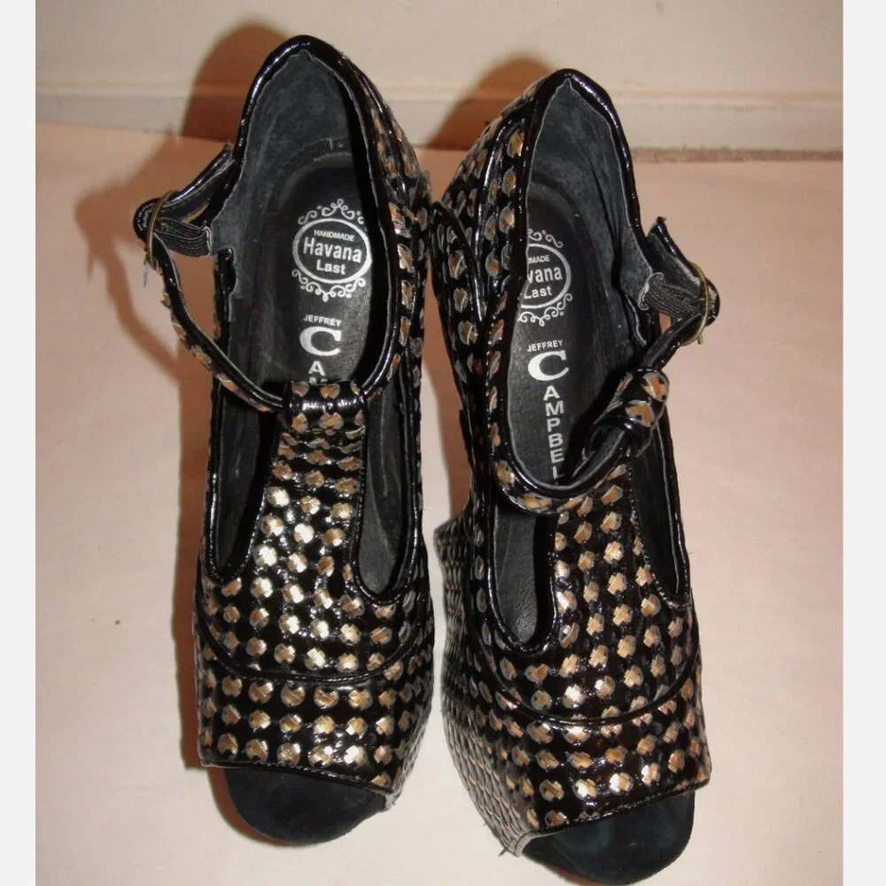 Jeffrey Campbell Nighter Peep Toe T Strap Platform